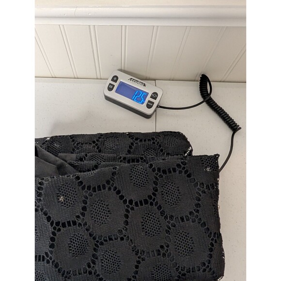 Andrea Jovine Black Lace Jacket With Linen Collar And Trim "Diamond" Accents Lrg - Picture 11 of 11